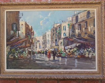 Vintage Original Impressionist Oil On Canvas Signed Nelusco Sarti