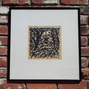 Vintage Original Woodblock Woodcut Print Kihei Sasajima Signed Dated Pagoda
