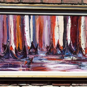 Original Abstract Oil Painting Signed By Harder image 1