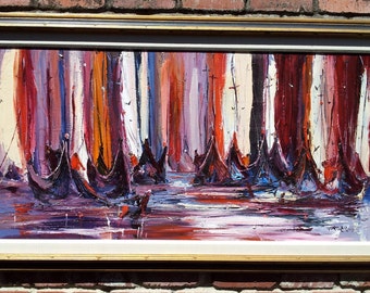 Original Abstract Oil Painting Signed By Harder