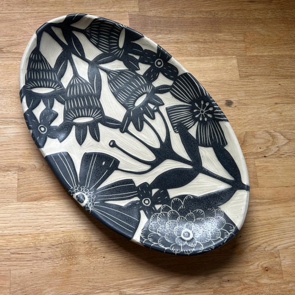 Oval Floral Platter #38