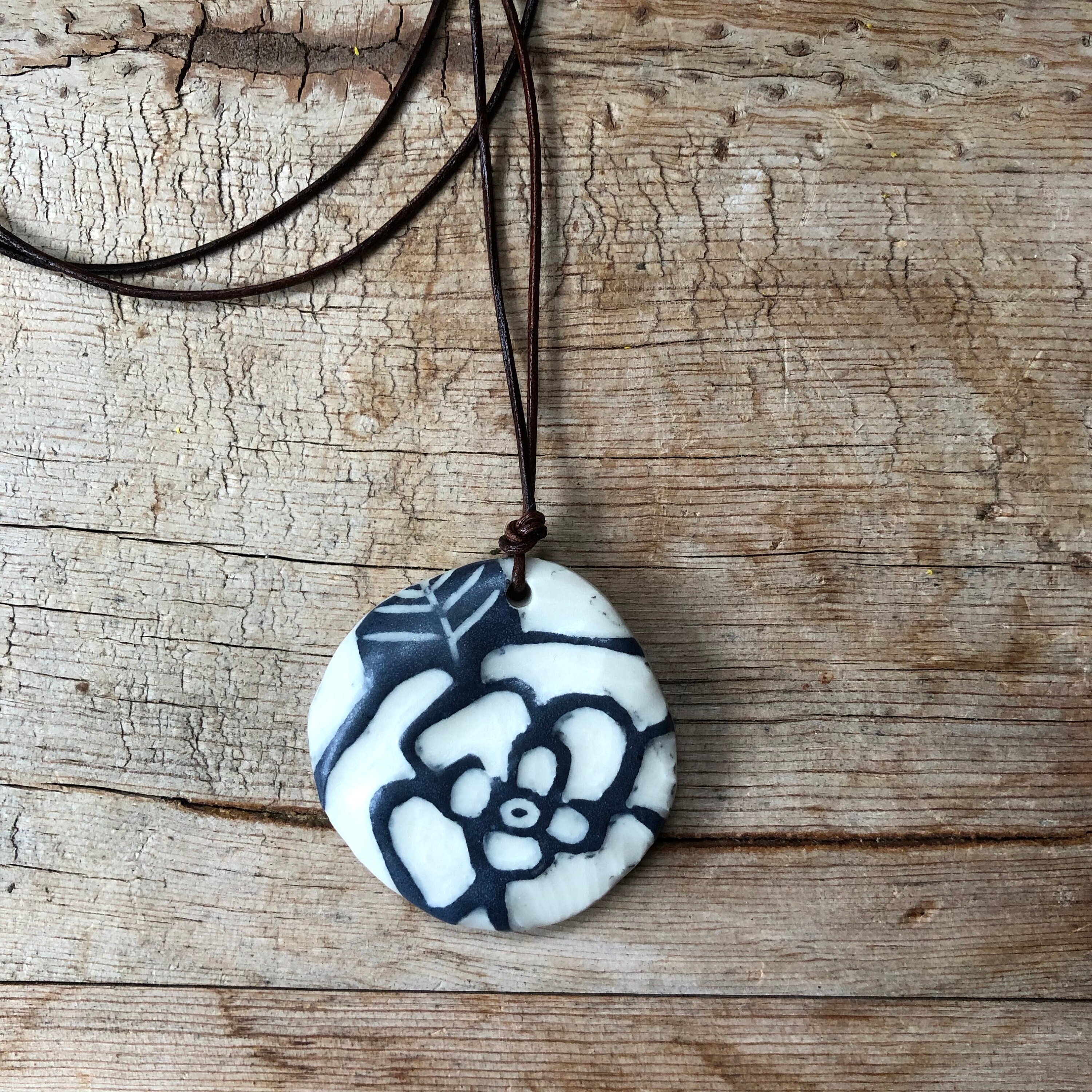 Floral Ceramic Pendant