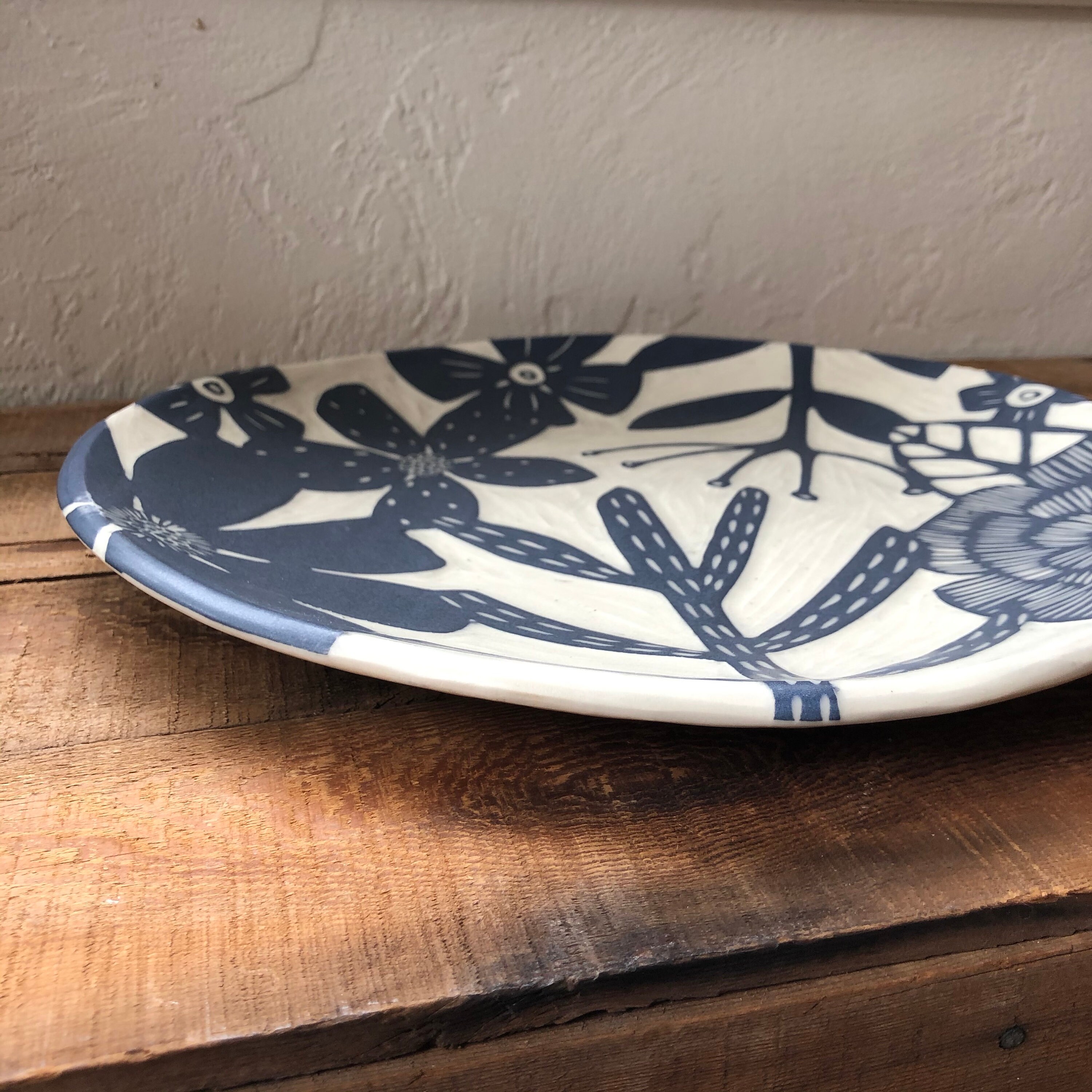 Large Floral Round Platter