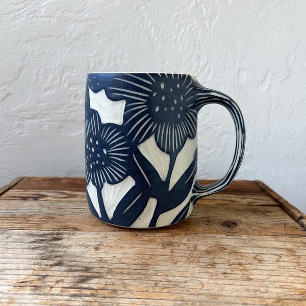 Large Floral Mug #10 (22fl oz)