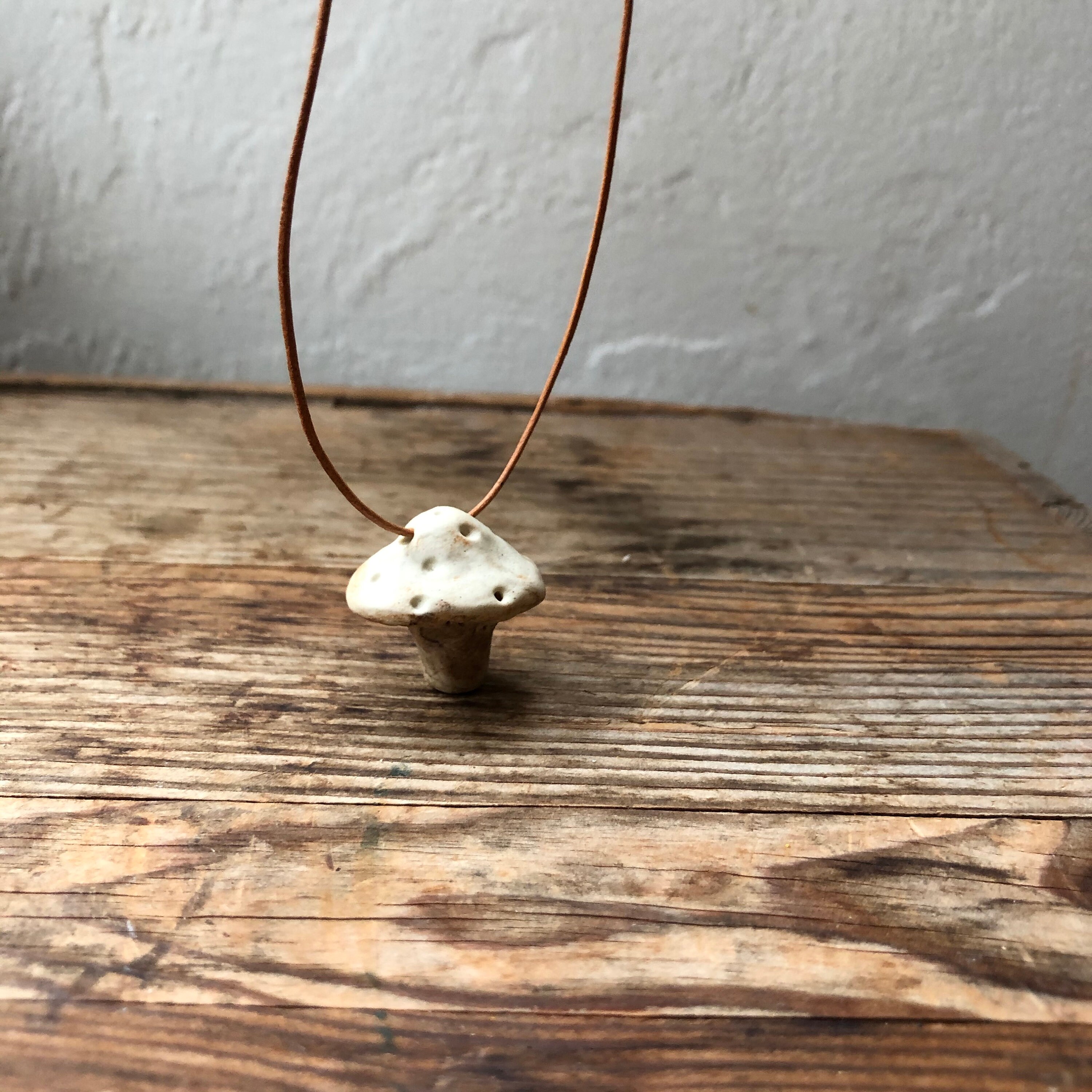Wooden Toadstool PendantNecklace