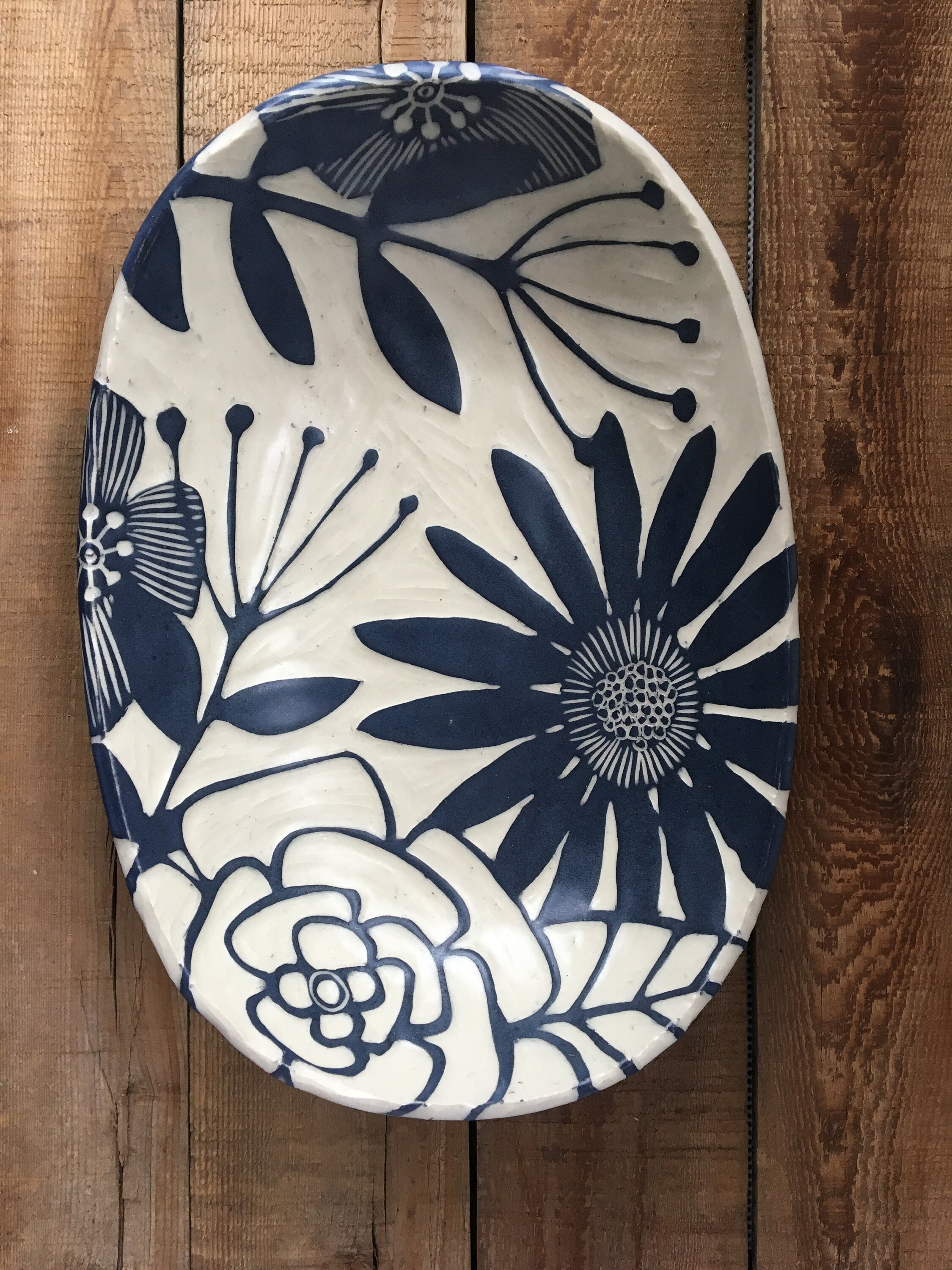 large floral serving bowl