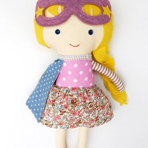Superhero girl custom doll, ragdoll toddler toy, superhero birthday ideal gift for toddlers kids preschoolers or for babshower, lalobastudio