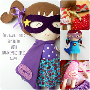 Custom Name Tags for La Loba Superhero Dolls Personalize Your Heroine's Cape image 1