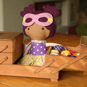 Elevate Her Imagination: Bespoke Afro Superhero Girl Rag Doll by La Loba Studio image 10