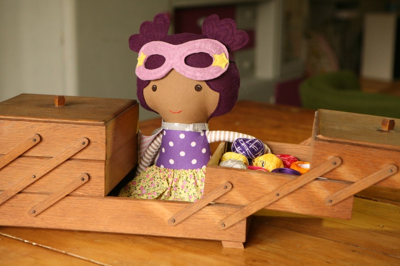 Elevate Her Imagination: Bespoke Afro Superhero Girl Rag Doll by La Loba Studio image 10