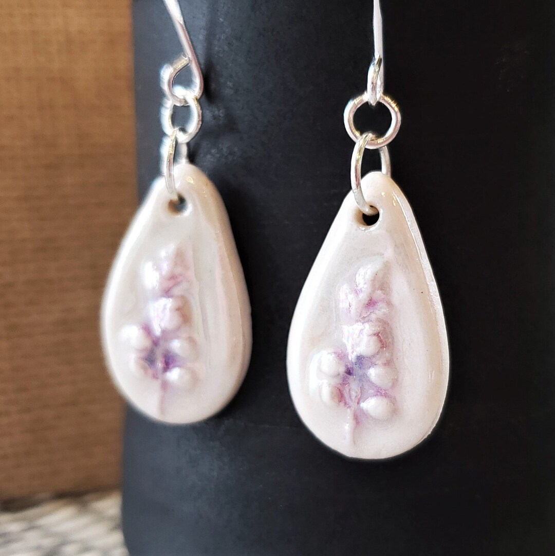 Porcelain Flower Earrings,flower Earrings,gift Earrings,botanical