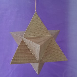 Merkaba Star Tetrahedron Cherry wood
