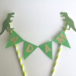 Dinosaur Cake Topper Personalised Bunting