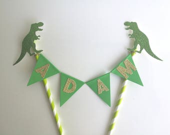 Dinosaur Cake Topper Personalised Bunting