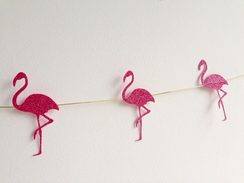 Flamingo Pink Glitter Party garland Birthday Party