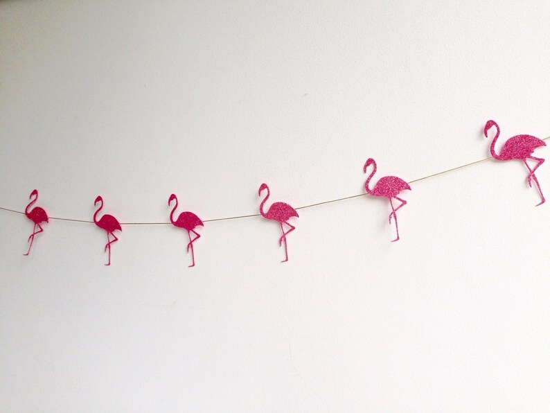 Flamingo Pink Glitter Party garland Birthday Party