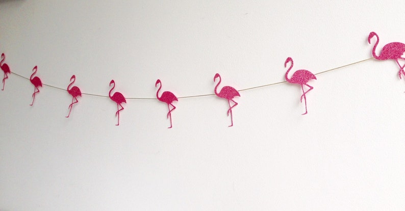 Flamingo Pink Glitter Party garland Birthday Party