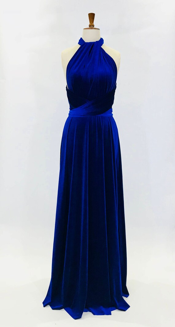 Royal Blue Velvet Dress Multiway Dress ...