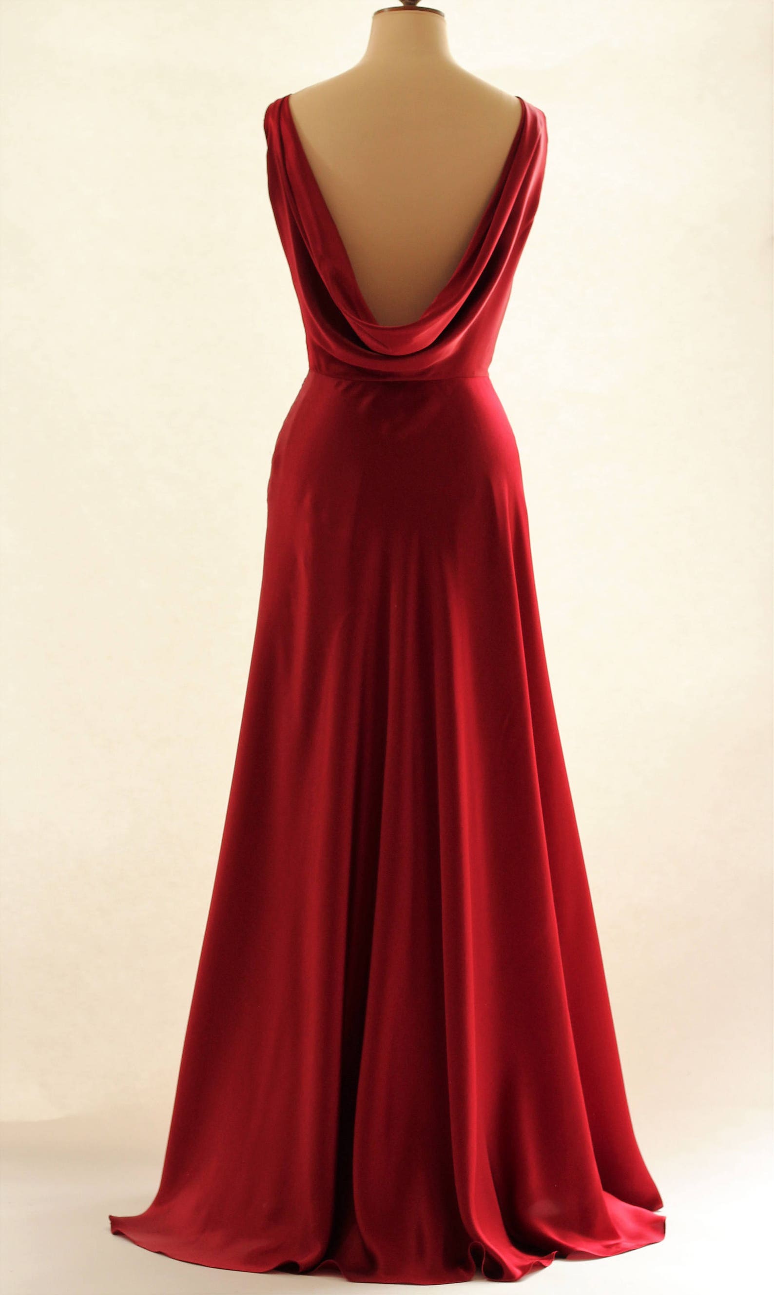 Red prom dress ball gown evening gown long dress silk Etsy