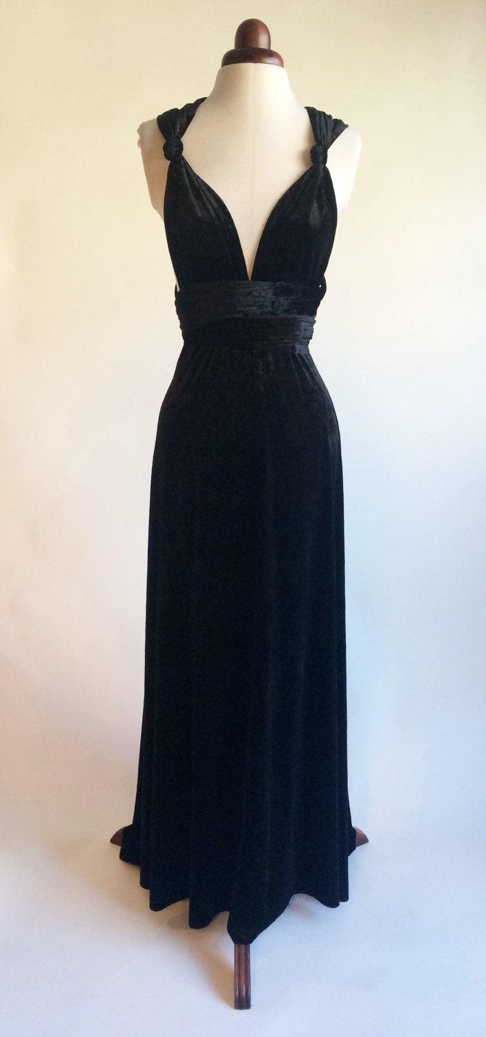 Prom Dress Infinity Dress Convertible Dress Black Velvet - Etsy