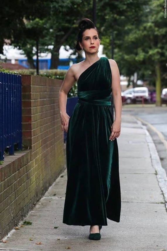 Green velvet dress, infinity dress, bridesmaid dress, prom dress, ball gown, long dress, multiway dress, convertible dress, party dress Green velvet dress, infinity dress, bridesmaid dress, prom dress, ball gown, long dress, multiway dress, convertible dress, party dress