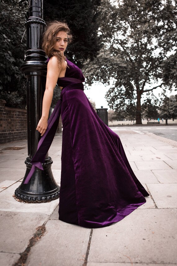 Purple Velvet Dress Infinity Dress 