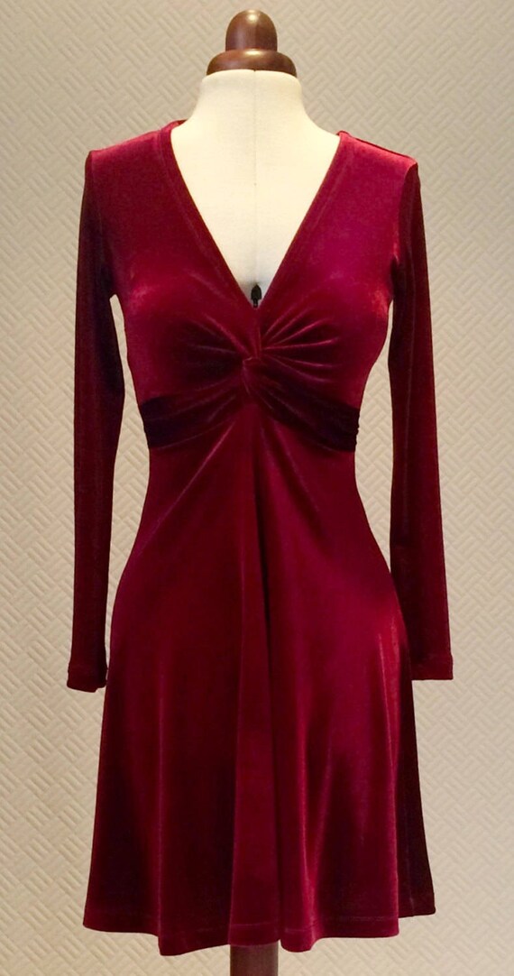 Red dress velvet dress christmas dress cocktail dress | Etsy