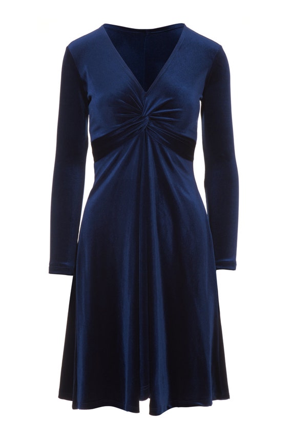 blue velvet christmas dress