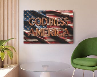 American Flag Metal Art Sign - Rustic Home Decor, Patriotic Wall Art, Gift for Veterans, 4th of July Decoration, Americana Decor