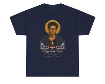 Saint Carlo Acutis Christian Unisex Tee, Catholic Internet Saint Shirt, Religious Graphic Tshirt, Faith Apparel, Gift for Catholics
