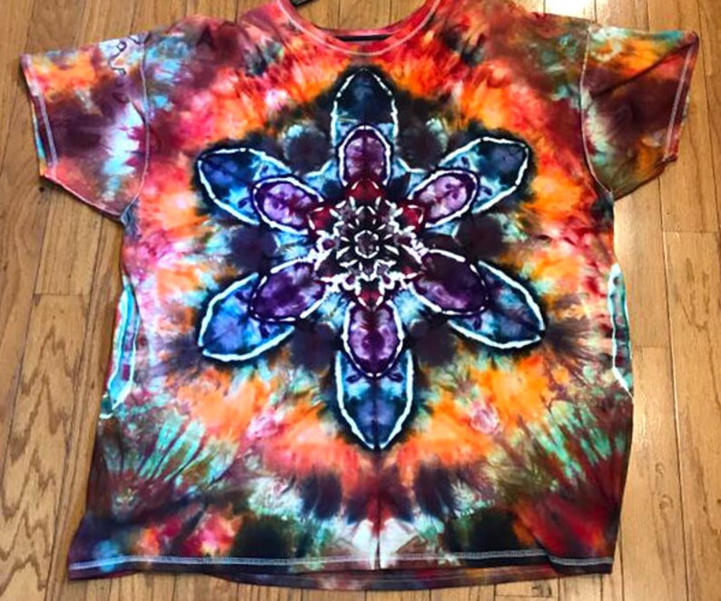 Free Shipping Handmade Flower Tie Dye Shirt Etsy