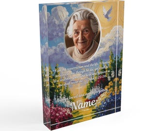 Memorial Photo Block, Memorial Gift, Personalized Picture Block, Religious Photo Plaque, Custom Memorial Keepsake, Bereavement Gift