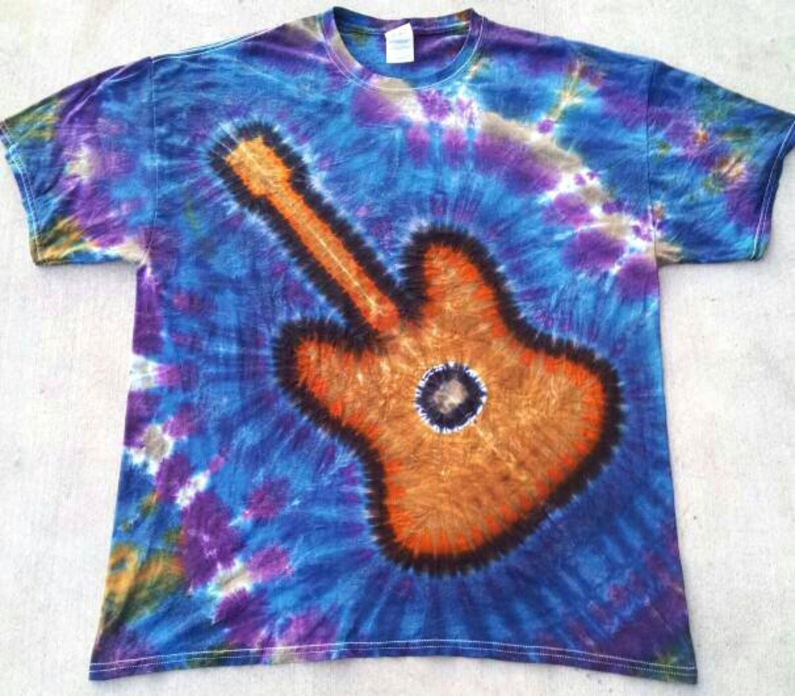 Free Shipping Handmade Guitar Tie Dye Shirt Etsy