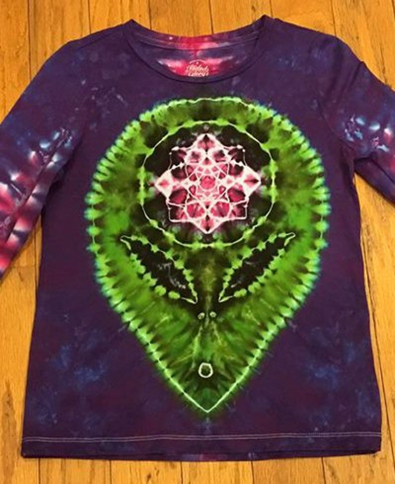 Free Shipping Handmade Full Alien Tie Dye Shirt | Etsy