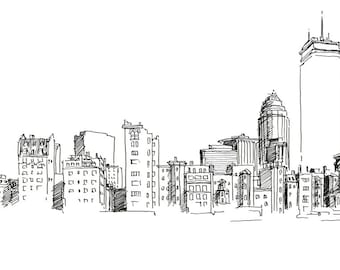 Boston Back Bay Skyline Print 1