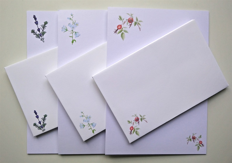 Writing Paper and Coordinating Envelope Packs Rose Hips Etsy