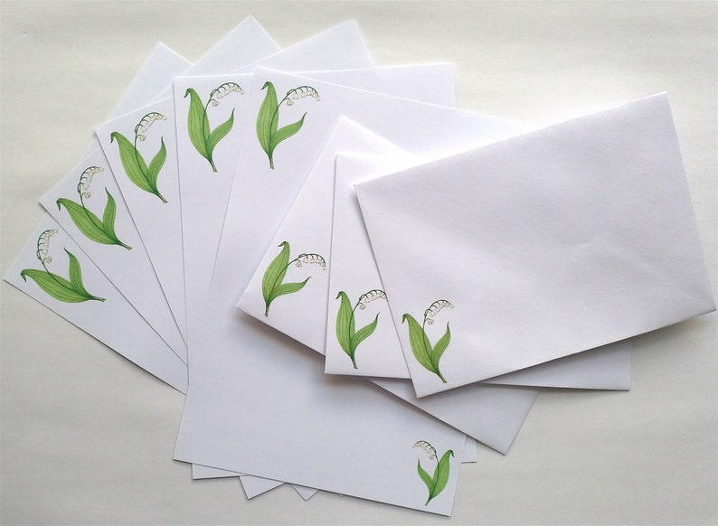 Writing Paper and Matching Envelopes Set Beautiful Lily of Etsy UK