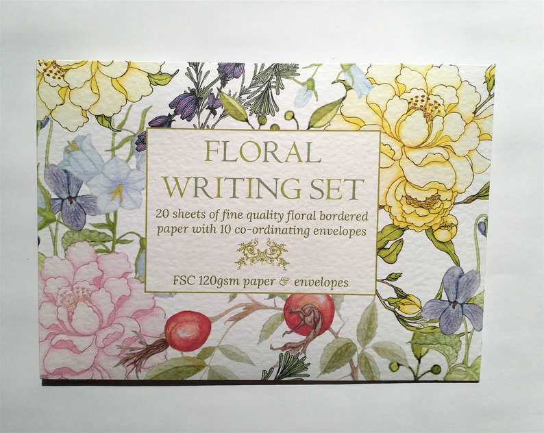 Floral Writing Paper and Envelopes Gift Set in Beautiful | Etsy