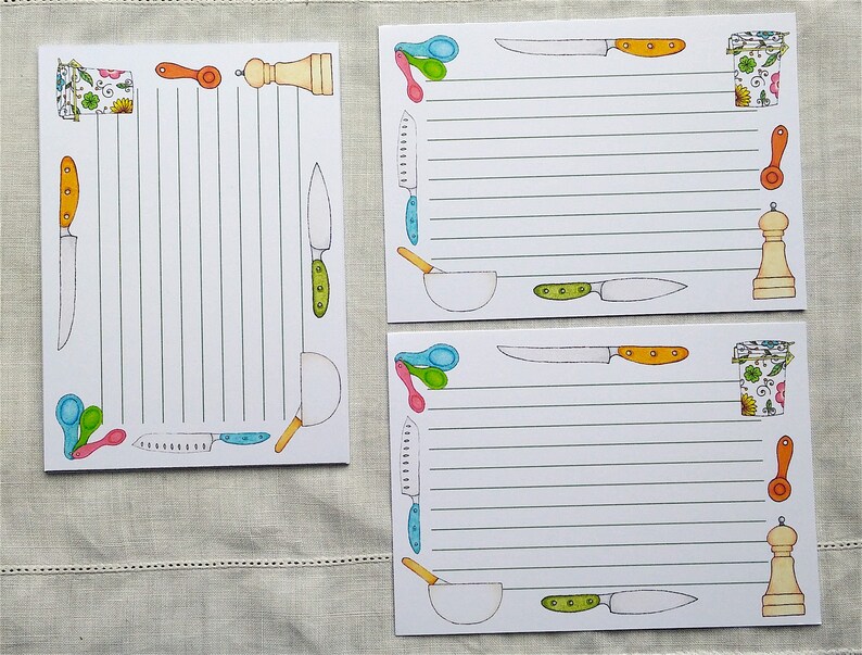 Kitchenalia Designs 1 Pack of 10 Printed Both Sides Recipe Cards