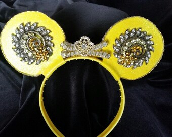 Yellow Bling Mouse Ear Headband