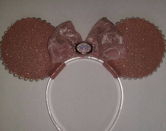 Rose gold headband ears with bow