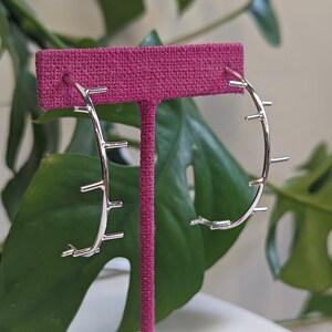 Sterling Branch Hoops, Silver stick post earrings, Viking Twig Earrings, Woodland Hoops