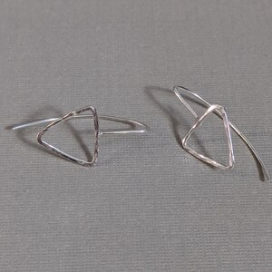 Hammered Sterling Silver Triangle Earrings image 1