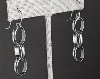 Silver Chunky Chain Earring, Chunky Chain Link Earrings, Thick Chain Link Earrings, Statement Earrings, Gifts For Her, Handmade Jewelry