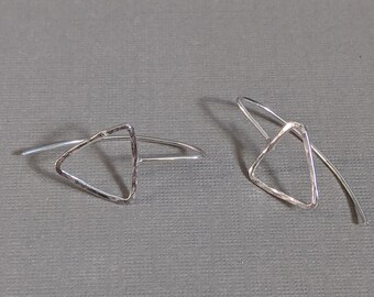 Hammered Sterling Silver Triangle Earrings