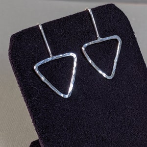 Hammered Sterling Silver Triangle Earrings image 7