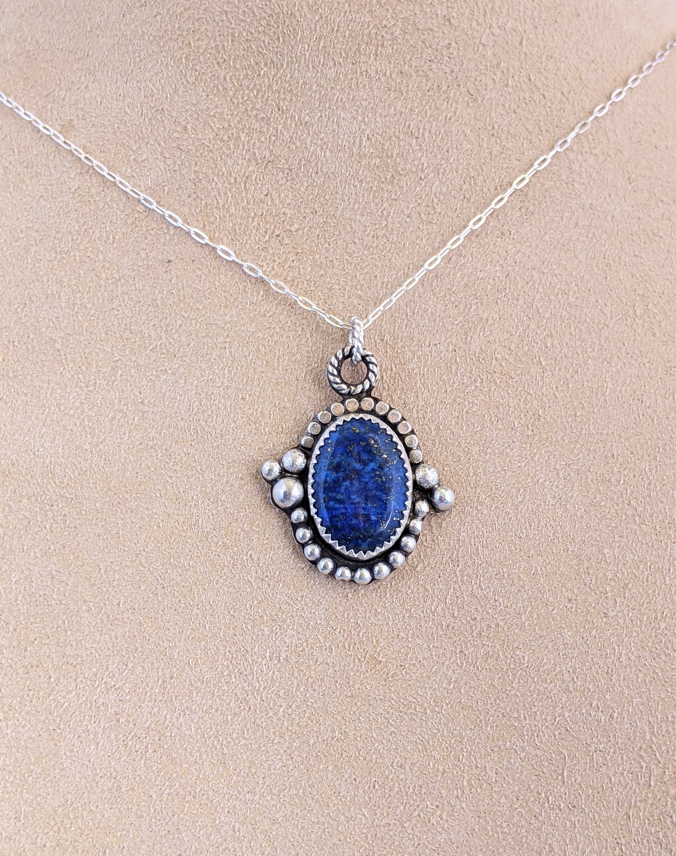 Collana In Argento Sterling 925 Con Pietre Naturali - Lapislazzuli, Onice, Ambra