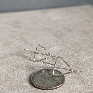 Hammered Sterling Silver Triangle Earrings image 4