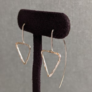 Hammered Sterling Silver Triangle Earrings image 5