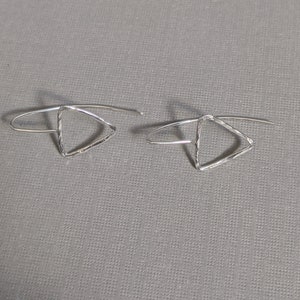 Hammered Sterling Silver Triangle Earrings image 6